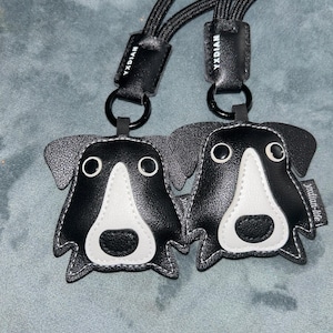 Llavero de cuero de Border Collie