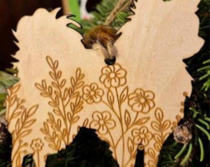 Long Coat Chihuahua Wooden Ornament