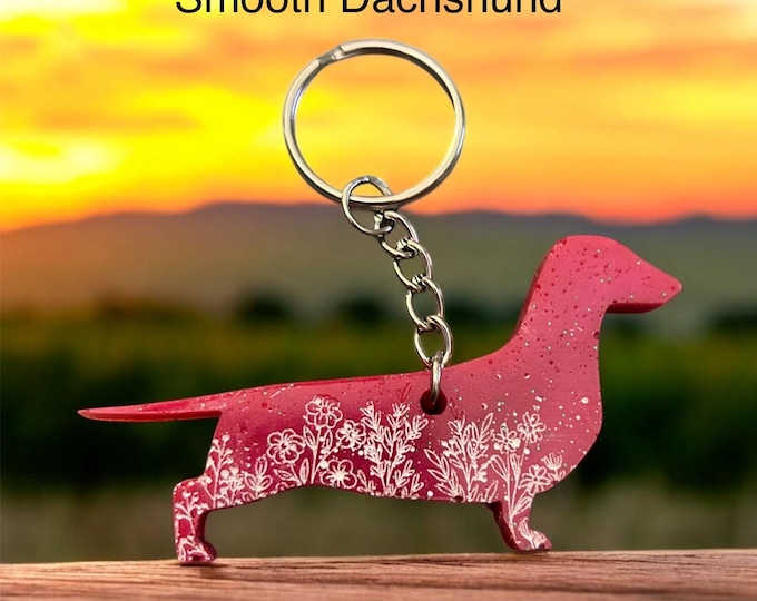 Smooth Dachshund Keychain