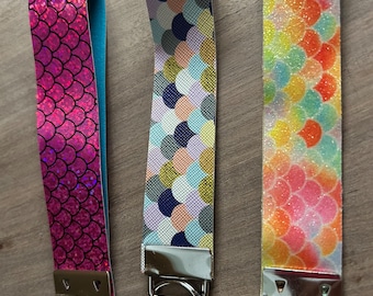 Leather Wristlet Keychain: Handmade Key Fob