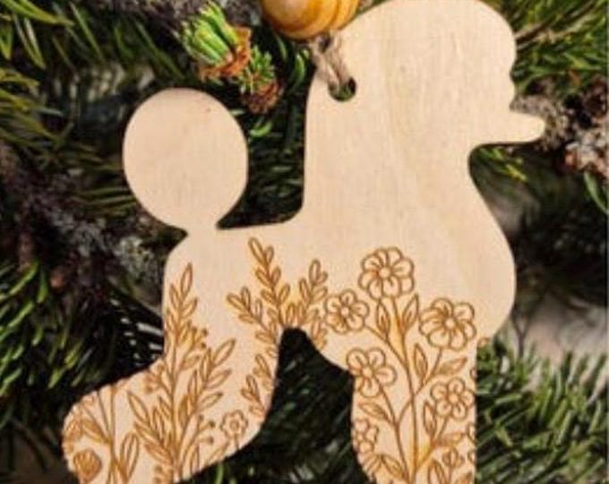 Miniature Poodle Wooden Ornament