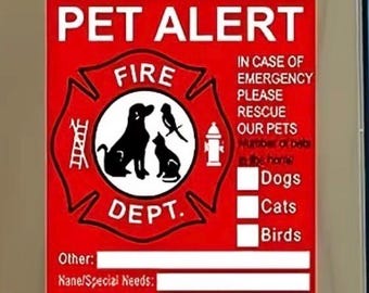 Pet Alert Emergency Sticker