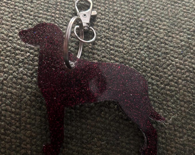 Curly Coat Retriever Epoxy Resin Keychain