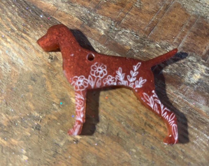 Epoxy Resin Vizsla Keychain: Dog Lover Gift