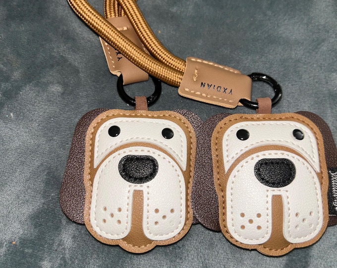 Leather Beagle Keychain