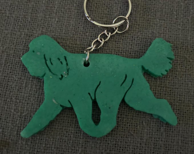 Epoxy Resin Barbet Keychain: Dog Lover Gift