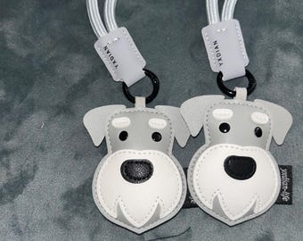 Leather Schnauzer Keychain