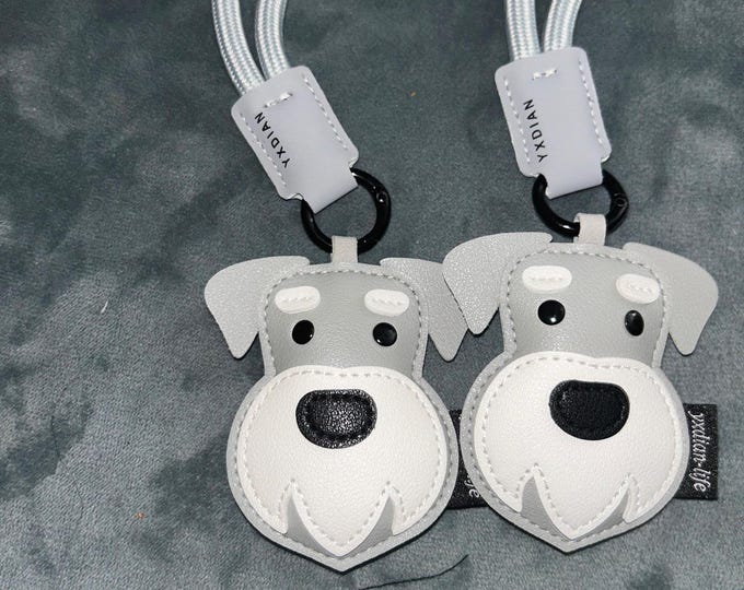 Leather Schnauzer Keychain