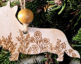 Cardigan Welsh Corgi Wooden Ornament
