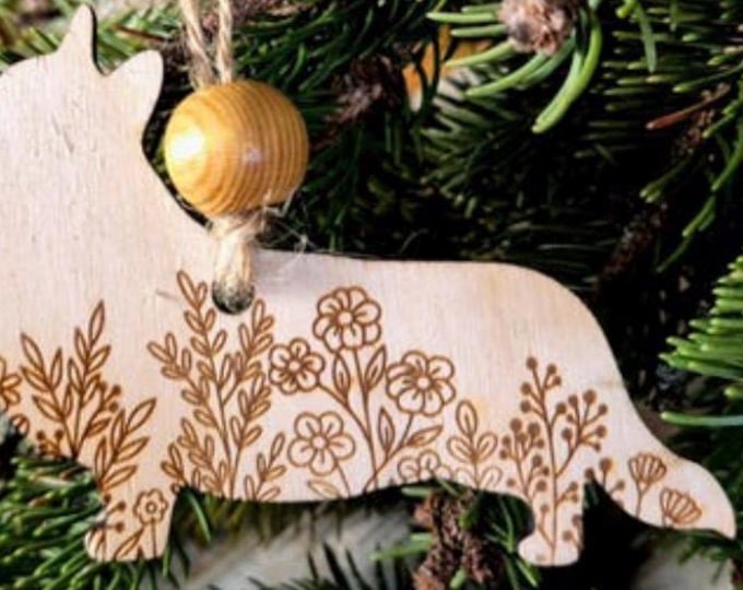 Cardigan Welsh Corgi Wooden Ornament