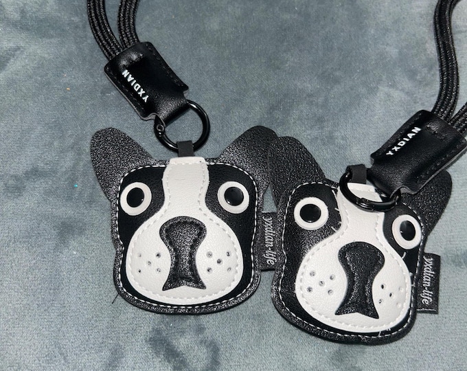 Leather French Bulldog Keychain