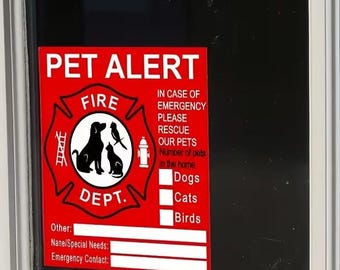 Pet Fire Alert Emergency Sticker