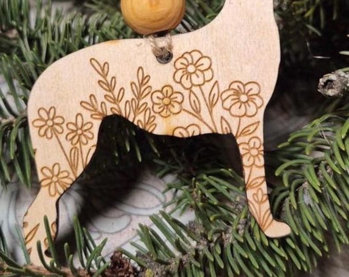 Scottish Deerhound Wooden Ornament