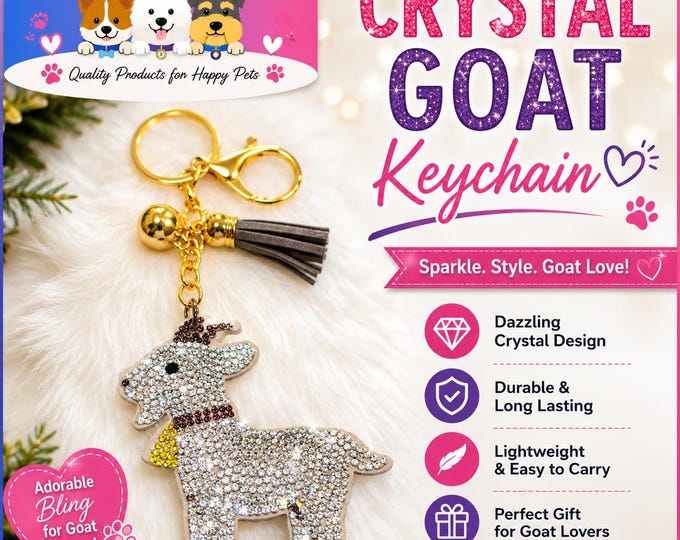 Crystal Goat Keychain