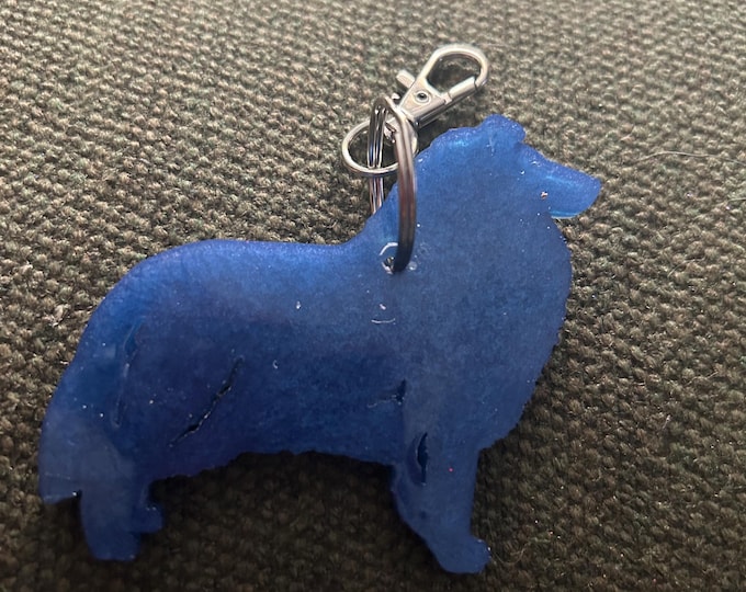Rough Collie Epoxy Resin Keychain