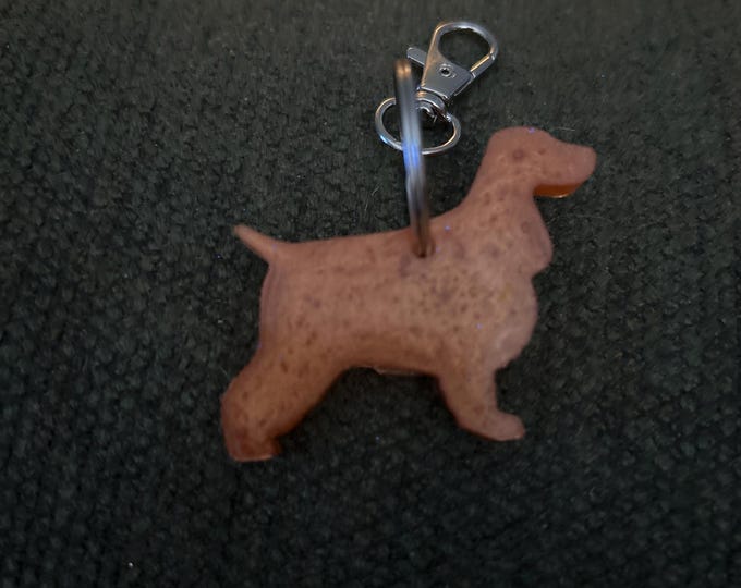 English Cocker Spaniel Epoxy Resin Keychain