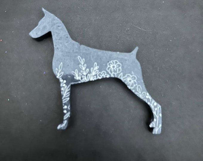 Epoxy Resin Doberman Keychain: Personalized Dog Lover Gift