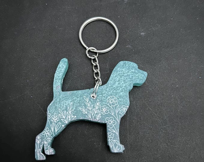 Epoxy Resin Beagle Keychain: Personalized Dog Lover Gift