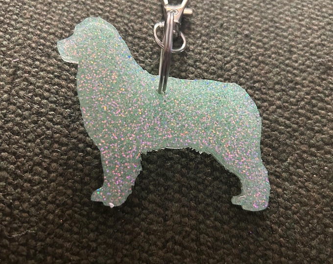 Miniature American Shepherd Custom Color Epoxy Keychain