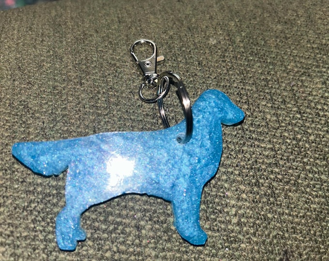 Flat Coat Retriever - Epoxy Resin Keychain