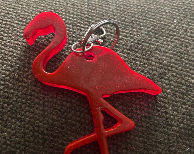 Flamingo Epoxy Resin Keychain