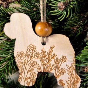 Old English Sheepdog Wooden Ornament