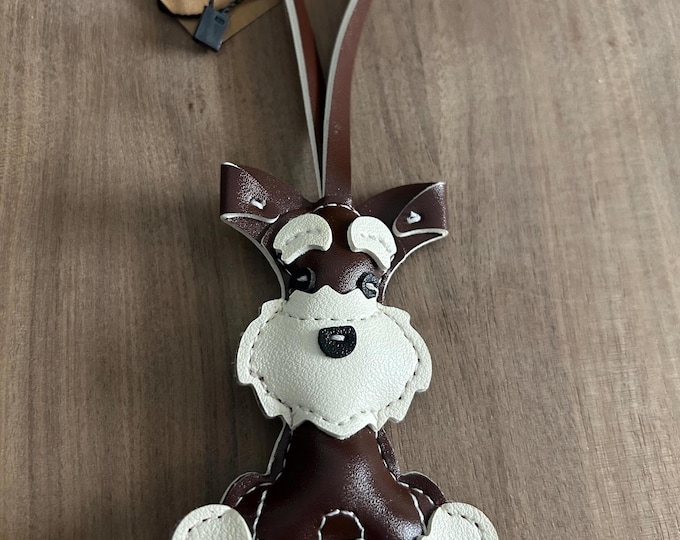 Leather Schnauzer Keychain