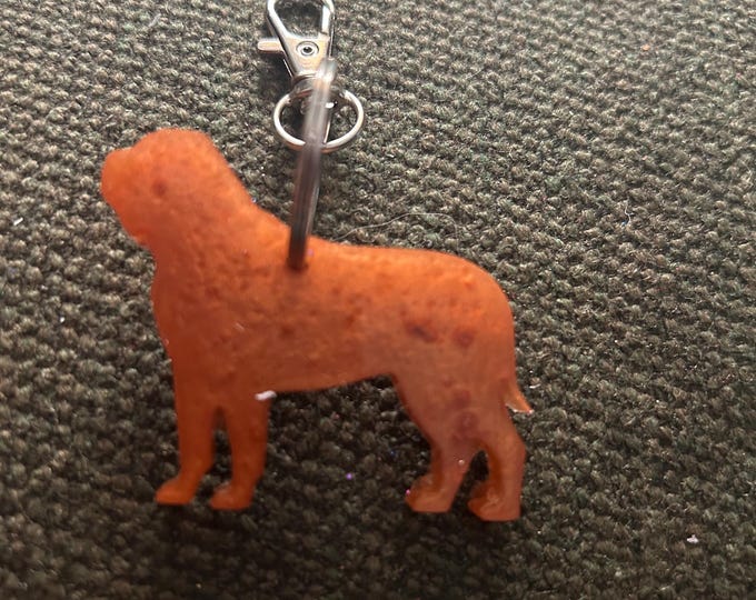 Mastiff Epoxy Resin Keychain