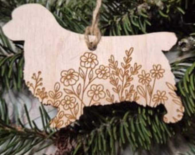 Clumber Spaniel Wooden Ornament