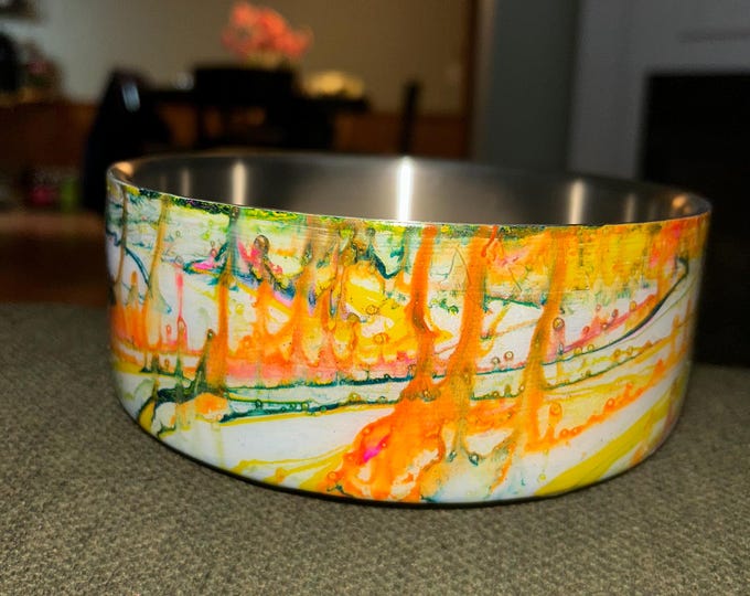 4 cup (32oz) Stainless Steel Double Wall Insulated Slow Feeder Dog Bowl