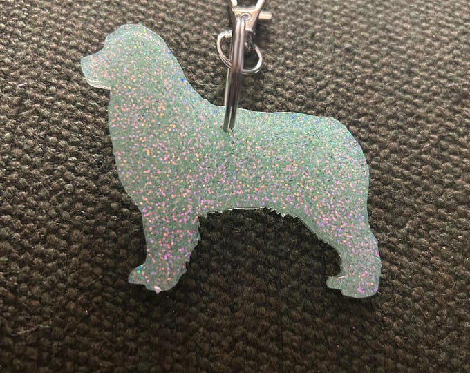Australian Shepherd Custom Color Epoxy Resin Keychain