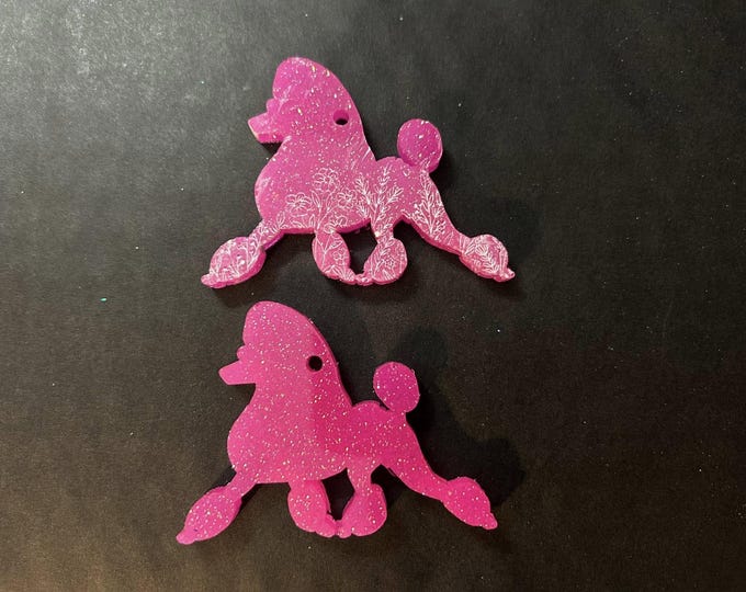 Epoxy Resin Poodle Keychain: Dog Lover Gift