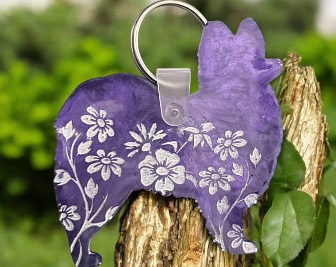 Papillon Resin Keychain