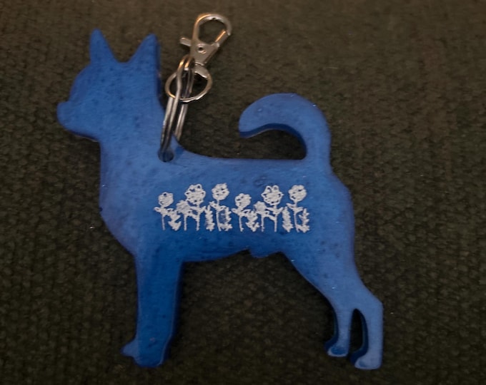 Smooth Chihuahua Epoxy Resin Keychain
