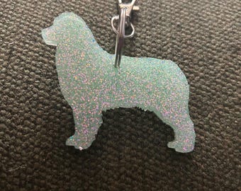 Australian Shepherd Epoxy Resin Keychain