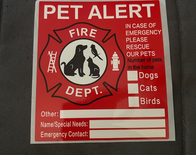 Pet Alert Emergency Sticker