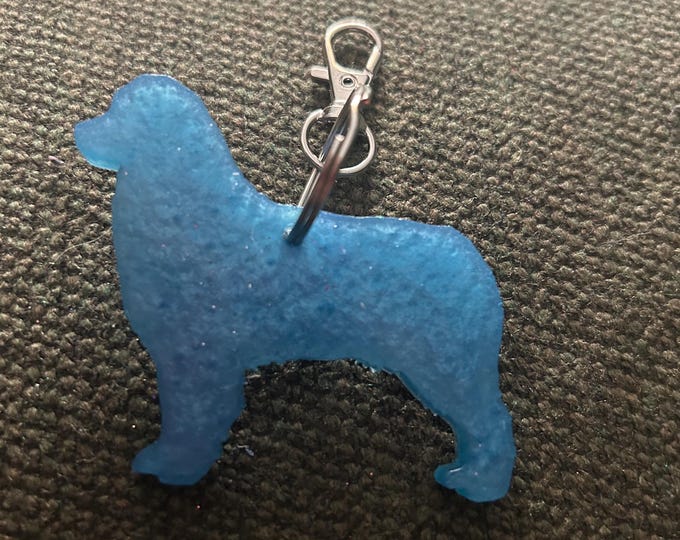 Miniature American Shepherd Epoxy Keychain