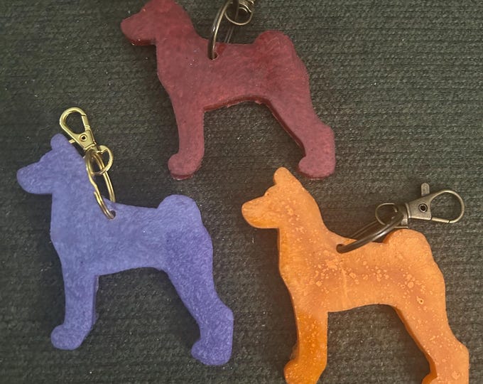 Epoxy Resin Basenji Keychain: Dog Lover Gift