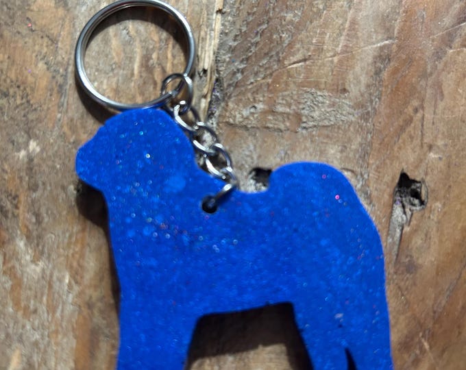 Epoxy Resin Chinese Shar Pei Keychain: Dog Lover Gift
