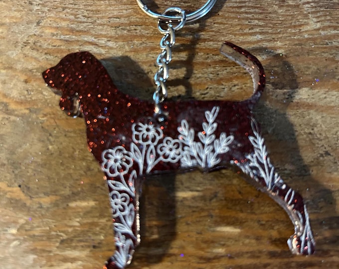 Black & Tan Coonhound Keychain