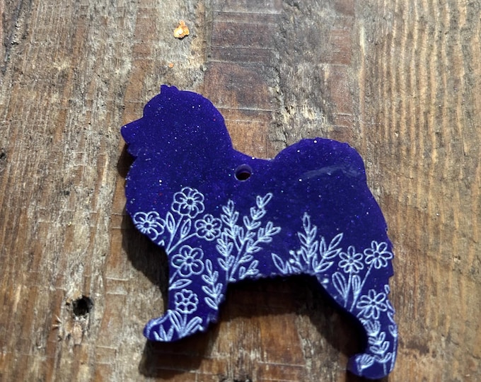 Epoxy Resin Samoyed Keychain: Dog Lover Gift
