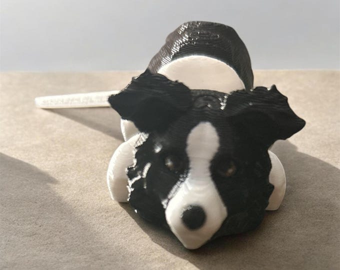 Border Collie Articulated 3D Keychain