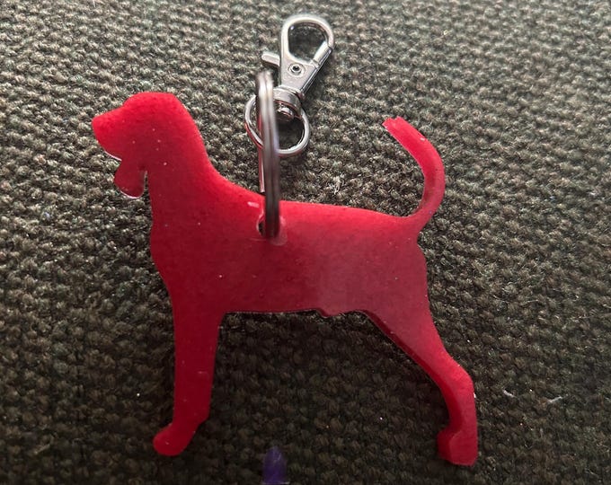 Black & Tan Coonhound Epoxy Resin Keychain