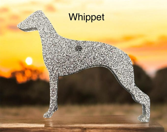 Epoxy Resin Whippet Keychain: Dog Lover Gift