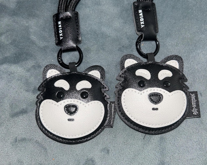 Leather Husky  Keychain