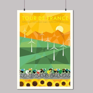 Tour de France: As Camisas - Impressão do Grand Tour Cycling - Cartaz da Corrida de Ciclismo Francesa