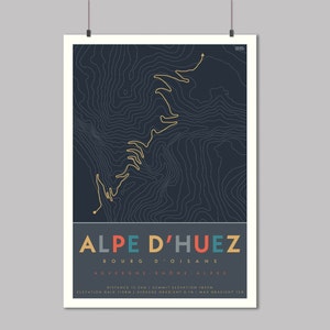 Alpe d'Huez Radweg Karte - Alpe d'Huez Radweg Karte - Frankreich Geschenk