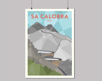 Sa Calobra: Up - Cycling Art Print - Mallorca Cycling Climb Poster