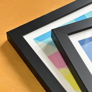 Close up of the frames used by Pedal Strokes Prints