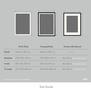 Frame size guide for Pedal Strokes framed cycling prints